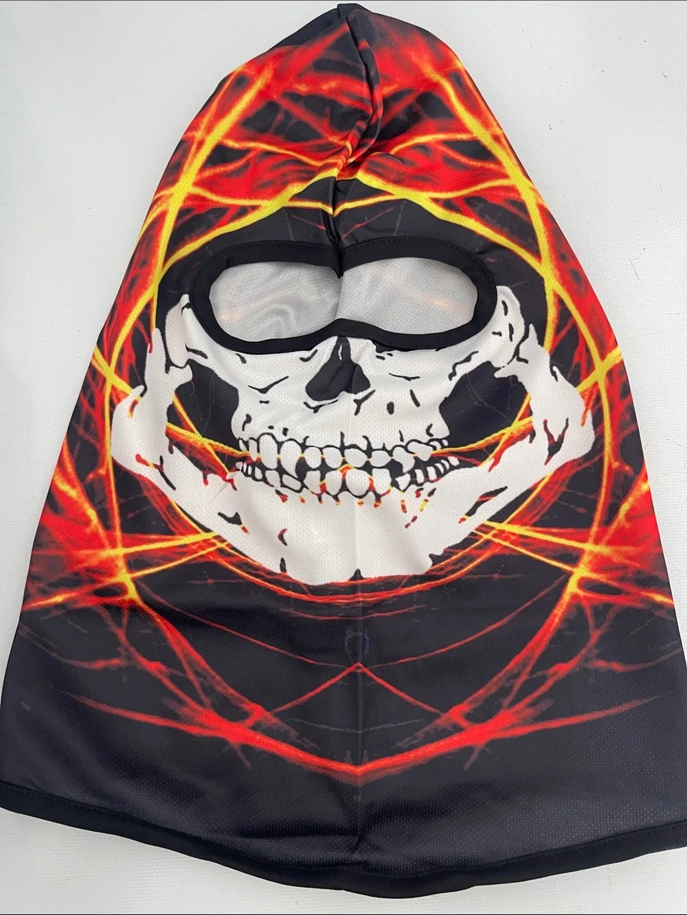 Unbranded Men's Skull Flame Balaclava Face Mask in Black and Red